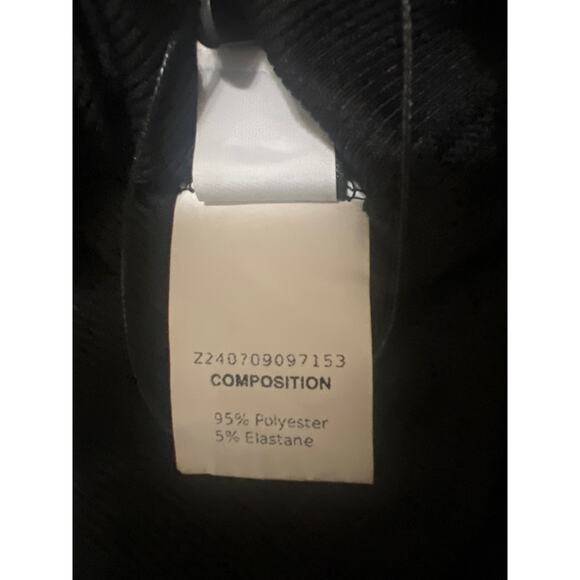 Solid Black Ribbed Contrast Long Sleeve Crewneck Bodysuit NWT Size L - Picture 7 of 7